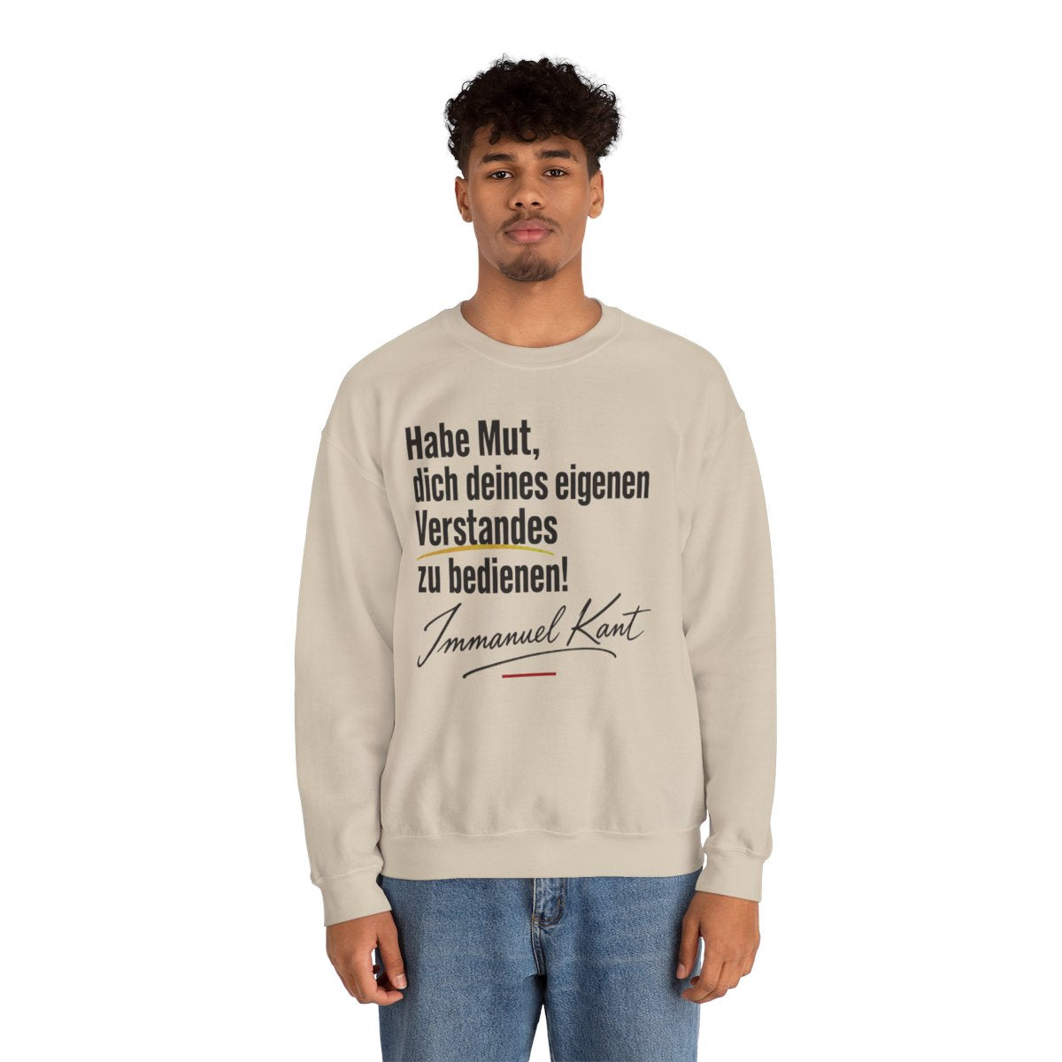 Unisex Sweatshirt mit Zitat - Kant - Habe Mut Signatur – person-2