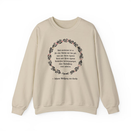 Unisex Sweatshirt mit Zitat - Goethe - Ohne Nachäffung – front