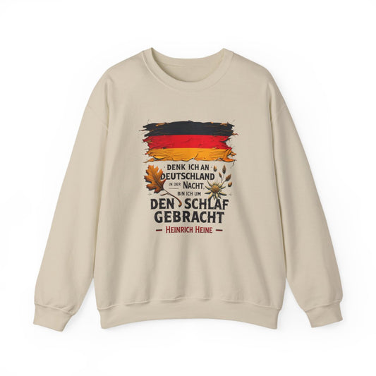Unisex Sweatshirt mit Zitat - Heine - Nachtgedanken Flagge – front