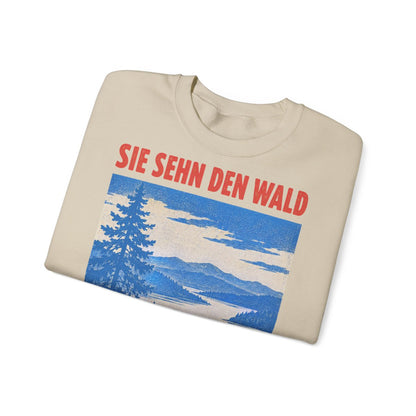 Unisex Sweatshirt mit Zitat - Wieland - Sie sehn den Wald vor – folded