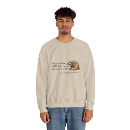 Unisex Sweatshirt mit Zitat - Goethe - Große Idee – person-2
