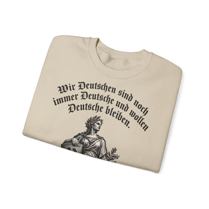 Unisex Sweatshirt mit Zitat - Luther - Wir Deutschen sind noch immer Gravur – folded