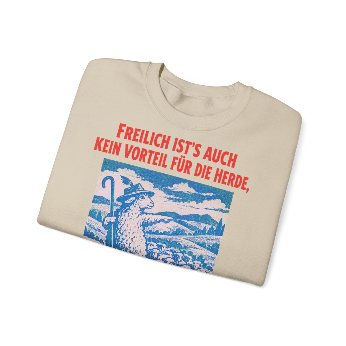 Unisex Sweatshirt mit Zitat - Goethe - Schäfer und Schaf (Plakat) – folded