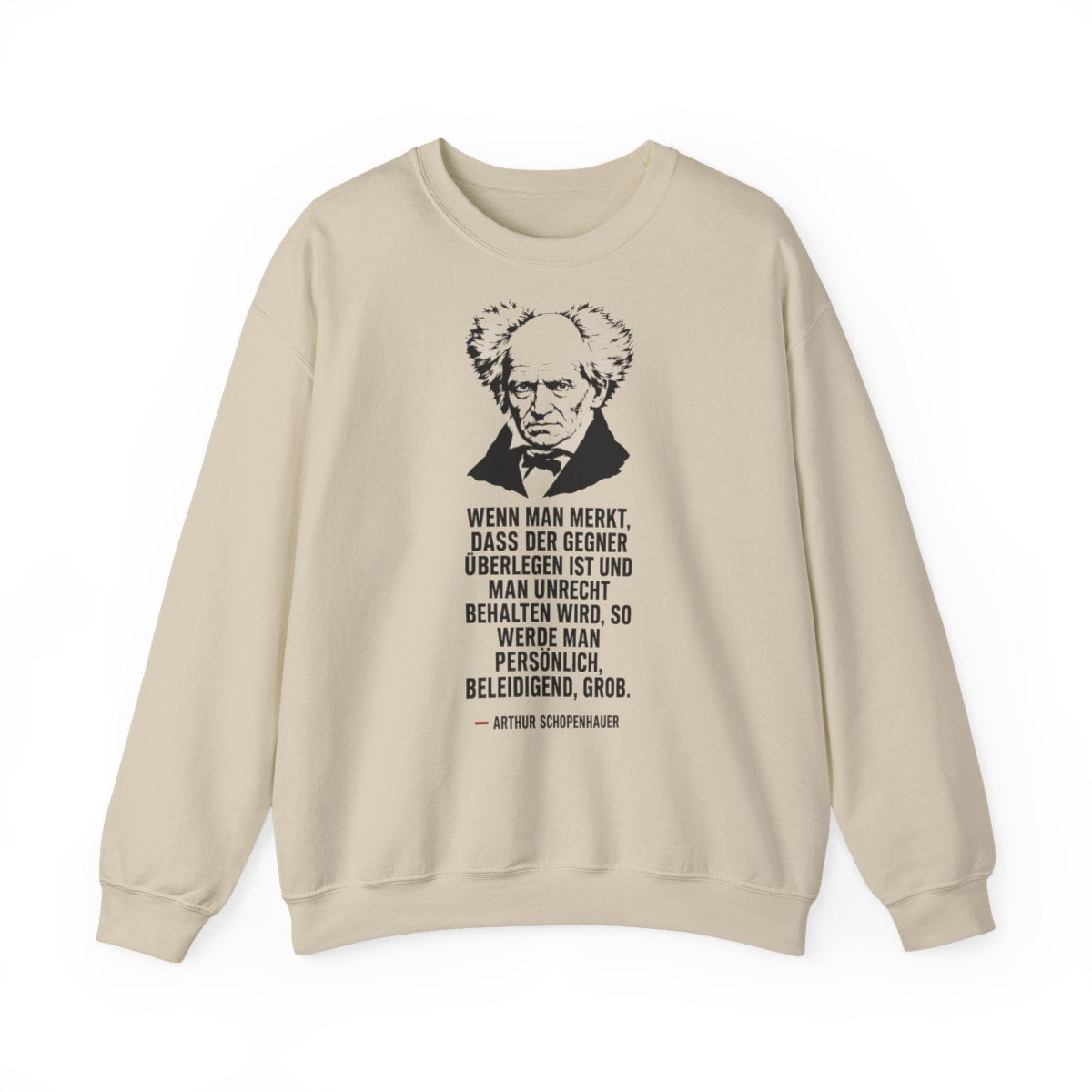 Unisex Sweatshirt mit Zitat - Schopenhauer - Persönlich beleidigend grob – front