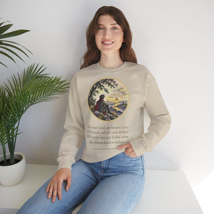 Unisex Sweatshirt mit Zitat - Heine - Ein neues Lied, ein besseres Lied – lifestyle