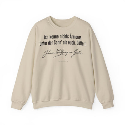 Unisex Sweatshirt mit Zitat - Goethe - Ich kenne nichts Ärmeres Signatur – front