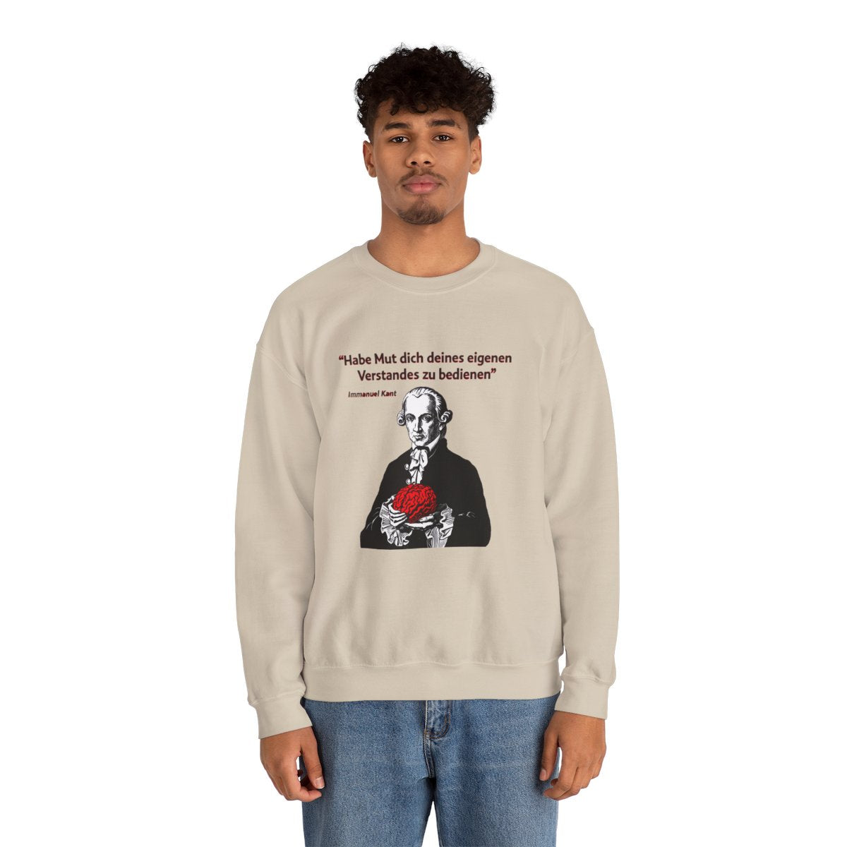 Unisex Sweatshirt mit Zitat - Kant - Habe Mut Gehirn – person-2