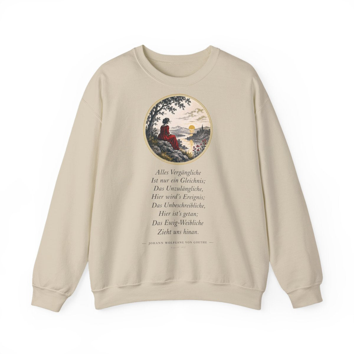 Unisex Sweatshirt mit Zitat - Goethe - Alles Vergängliche – front