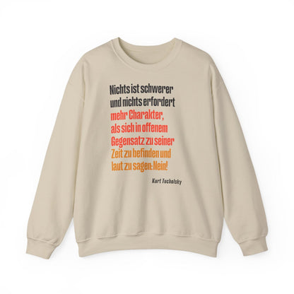 Unisex Sweatshirt mit Zitat - Tucholsky - Laut Nein sagen – front