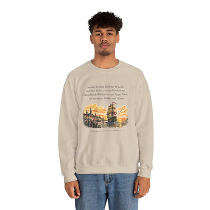 Unisex Sweatshirt mit Zitat - Fallersleben - Deutsche Freiheit lebet nur im Liede – person-2