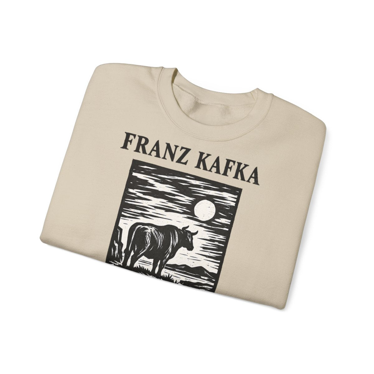 Unisex Sweatshirt mit Zitat - Kafka - Ich bin unpünktlich – folded