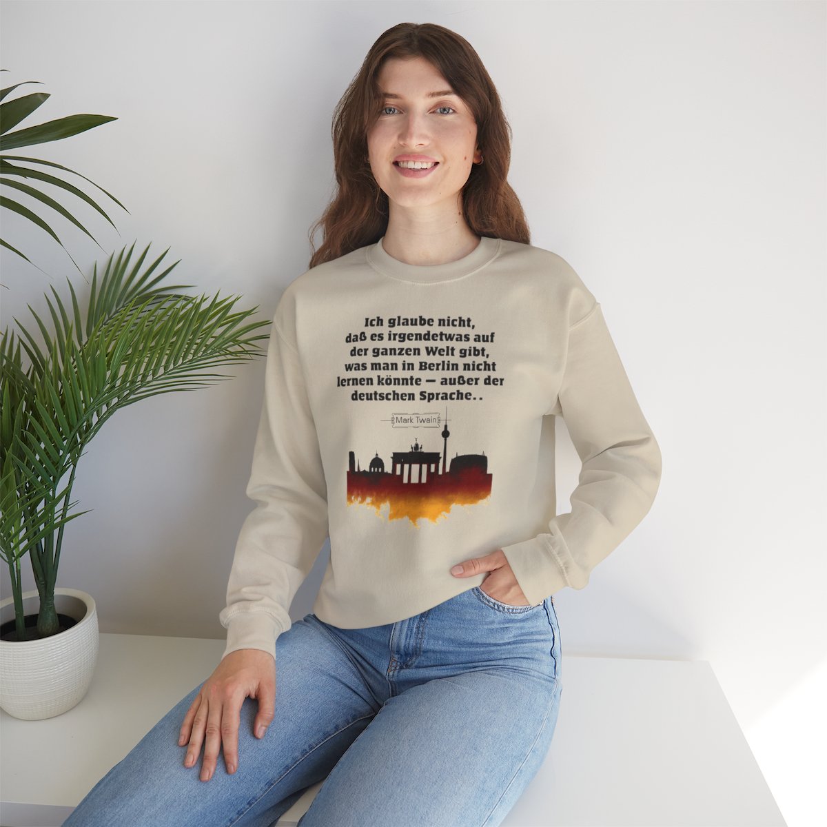 Unisex Sweatshirt mit Zitat - Twain - Berlin und die deutsche Sprache – lifestyle