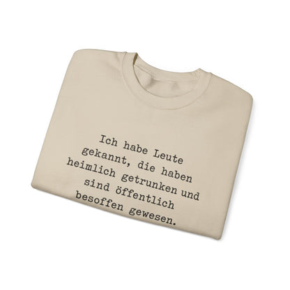 Unisex Sweatshirt mit Zitat - Lichtenberg - Heimlich getrunken – folded