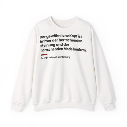 Unisex Sweatshirt mit Zitat - Lichtenberg - Der gewöhnliche Kopf ist immer – front