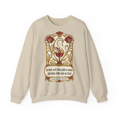 Unisex Sweatshirt mit Zitat - Goethe - Und doch, welch Glück, geliebt zu werden – front