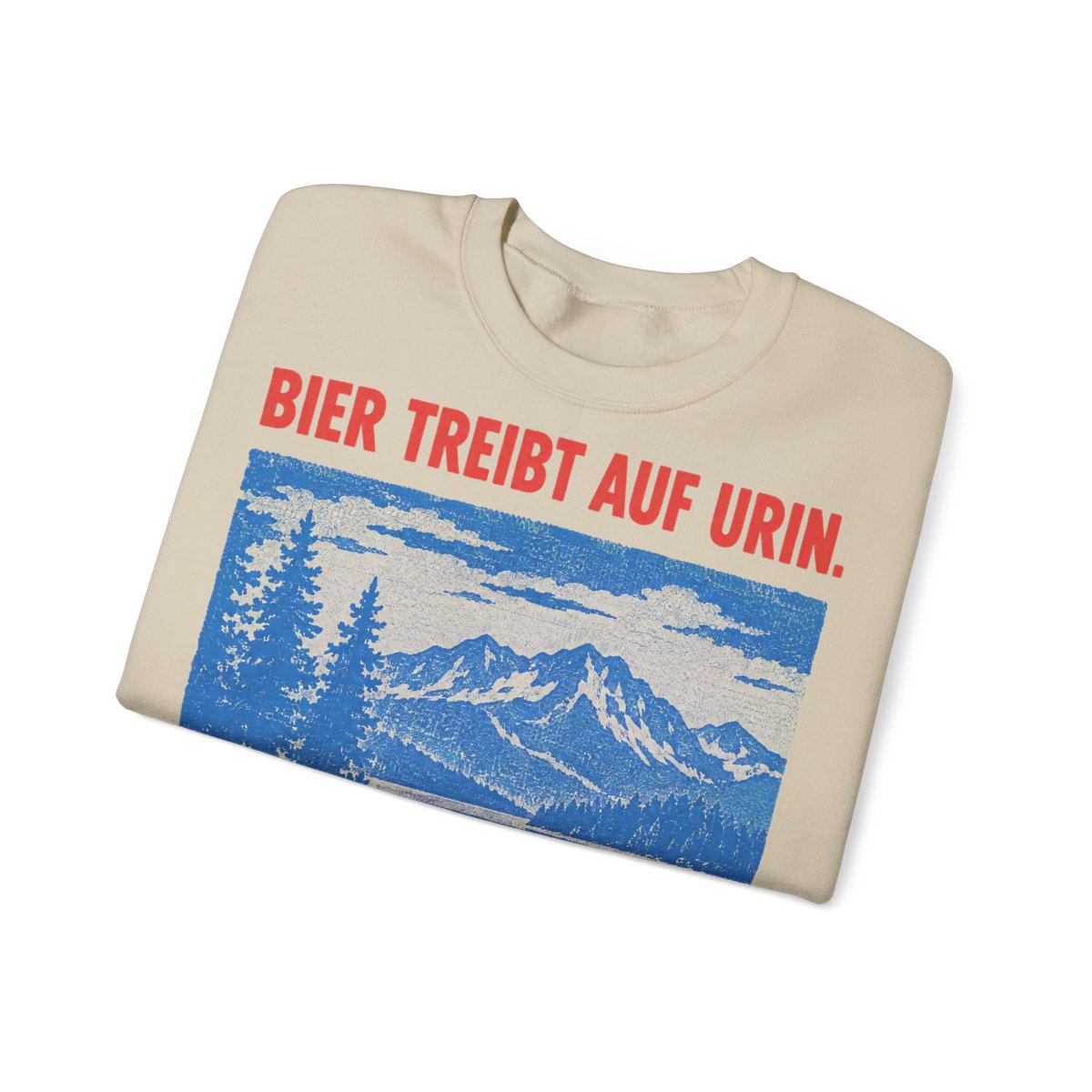 Unisex Sweatshirt mit Zitat - Hegel - Bier treibt auf Urin Plakat – folded