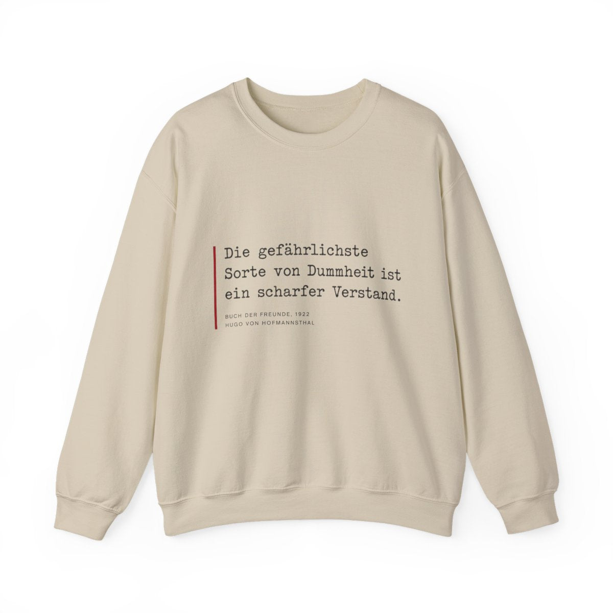 Unisex Sweatshirt mit Zitat - Hofmannsthal - Ein scharfer Verstand – front
