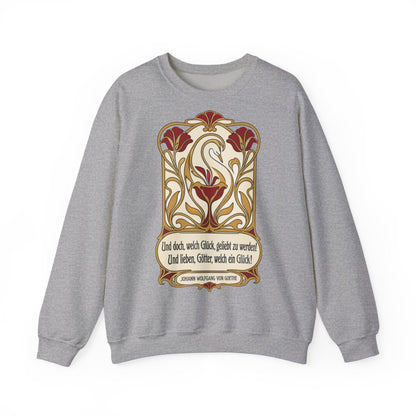 Unisex Sweatshirt mit Zitat - Goethe - Und doch, welch Glück, geliebt zu werden – front