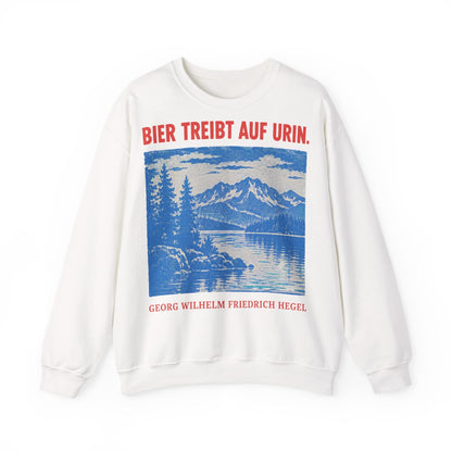 Unisex Sweatshirt mit Zitat - Hegel - Bier treibt auf Urin Plakat – front