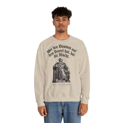 Unisex Sweatshirt mit Zitat - Bismarck - Wer den Daumen – person-2