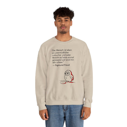 Unisex Sweatshirt mit Zitat - Freud - Unermüdlicher Lustsucher – person-2