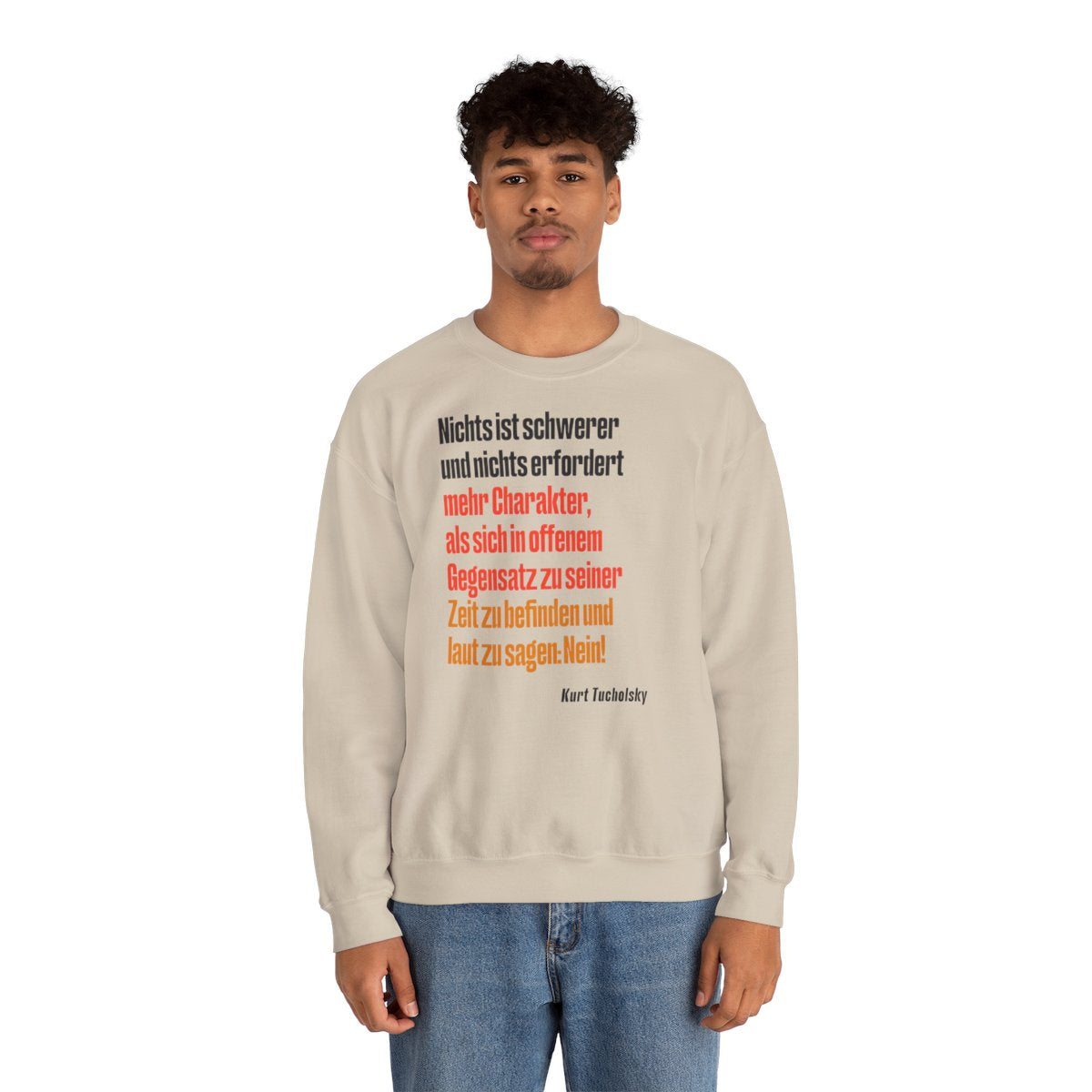 Unisex Sweatshirt mit Zitat - Tucholsky - Laut Nein sagen – person-2