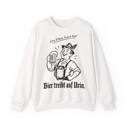 Unisex Sweatshirt mit Zitat - Hegel - Bier treibt auf Urin – front
