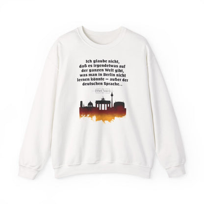 Unisex Sweatshirt mit Zitat - Twain - Berlin und die deutsche Sprache – front