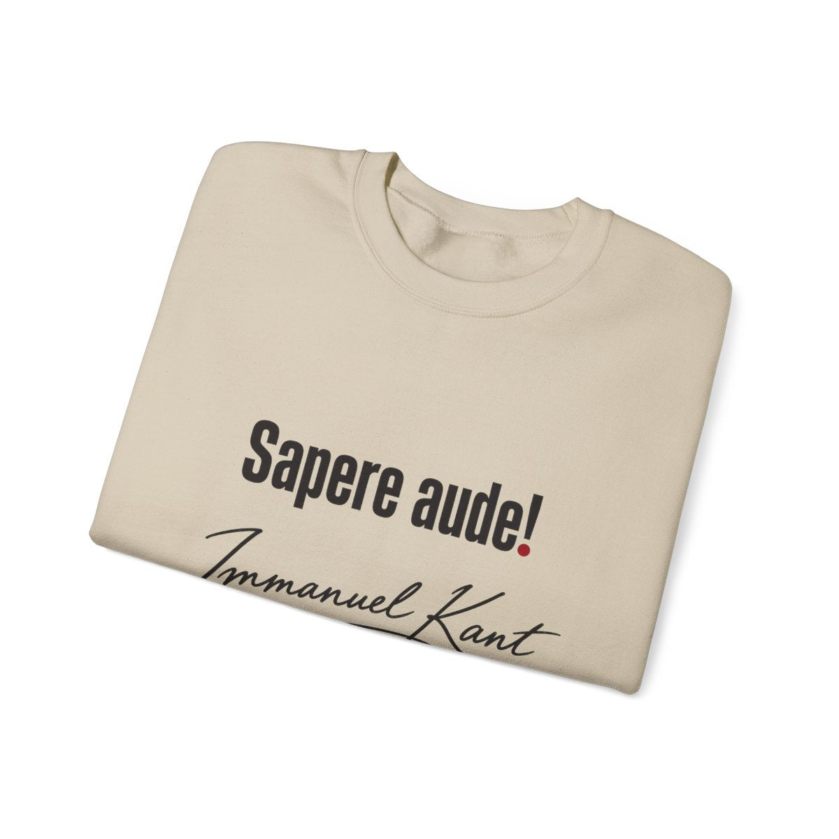 Unisex Sweatshirt mit Zitat - Kant - Sapere aude Signatur – folded