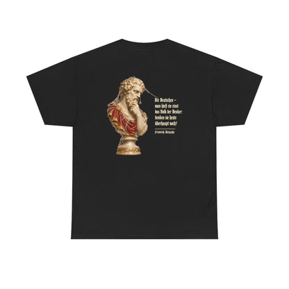 Unisex T-Shirt mit Zitat - Nietzsche - Volk der Denker (Druck hinten) – back
