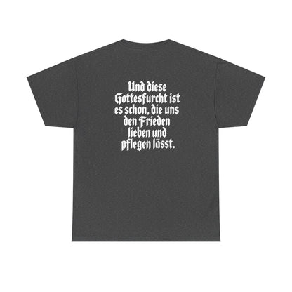 Unisex T-Shirt mit Zitat - Bismarck - Fürchten Gott sonst nichts (Druck hinten) – back