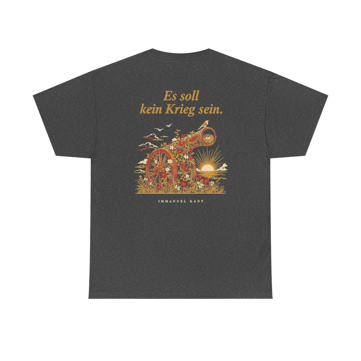 Unisex T-Shirt mit Zitat - Kant - Es soll kein Krieg sein (Druck hinten) – back
