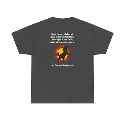 Unisex T-Shirt mit Zitat - Bismarck - Deutschland in den Sattel (Druck hinten) – back