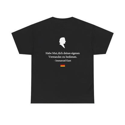 Unisex T-Shirt mit Zitat - Kant - Habe Mut Silhouette (Druck hinten) – back