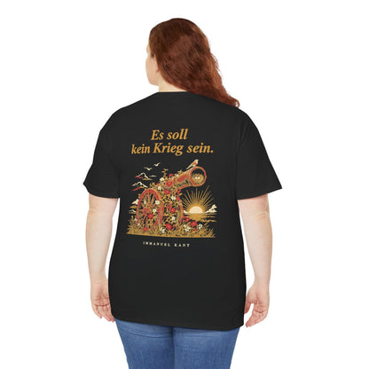 Unisex T-Shirt mit Zitat - Kant - Es soll kein Krieg sein (Druck hinten) – person-5-back