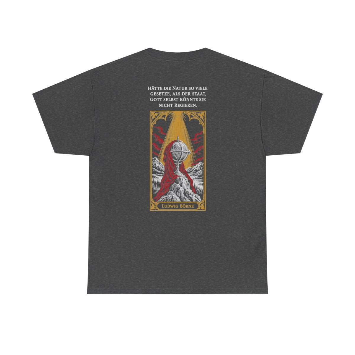 Unisex T-Shirt mit Zitat - Börne - Hätte die Natur so viele (Druck hinten) – back