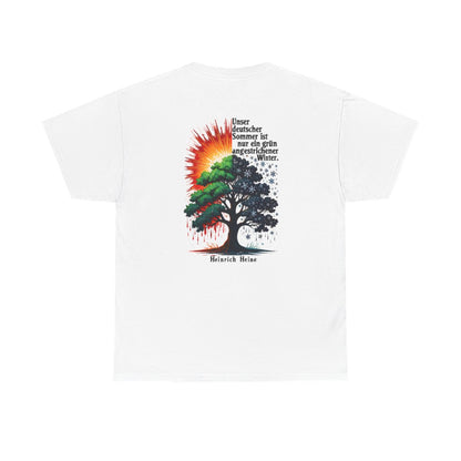 Unisex T-Shirt mit Zitat - Heine - Deutscher Sommer (Druck hinten) – back