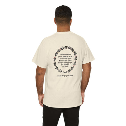 Unisex T-Shirt mit Zitat - Goethe - Ohne Nachäffung (Druck hinten) – person-6-back