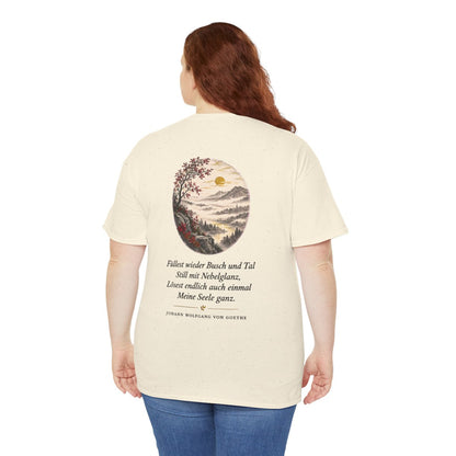 Unisex T-Shirt mit Zitat - Goethe - Füllest wieder Busch und Tal (Druck hinten) – person-5-back