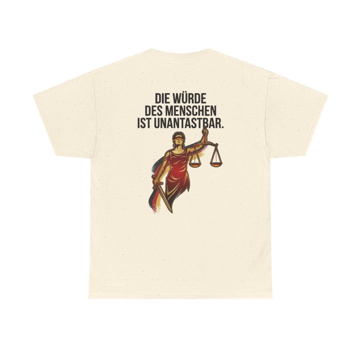 Unisex T-Shirt mit Zitat - Grundgesetz - Die Würde des Menschen (Druck hinten) – back