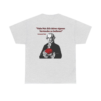 Unisex T-Shirt mit Zitat - Kant - Habe Mut Gehirn (Druck hinten) – back