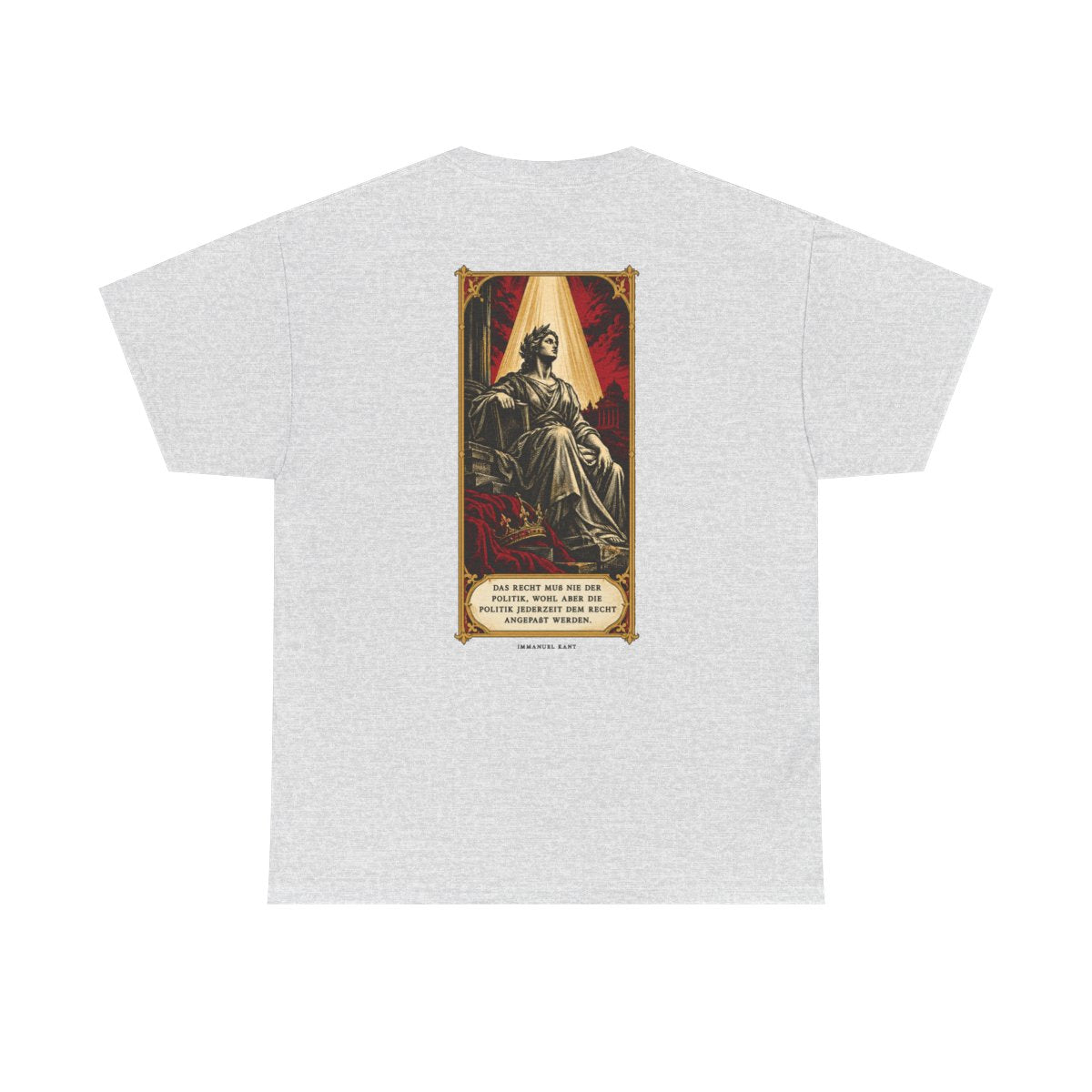 Unisex T-Shirt mit Zitat - Kant - Das Recht muß nie (Druck hinten) – back