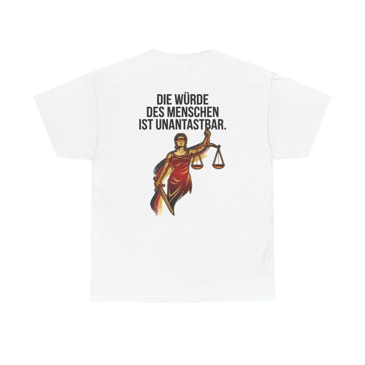 Unisex T-Shirt mit Zitat - Grundgesetz - Die Würde des Menschen (Druck hinten) – back