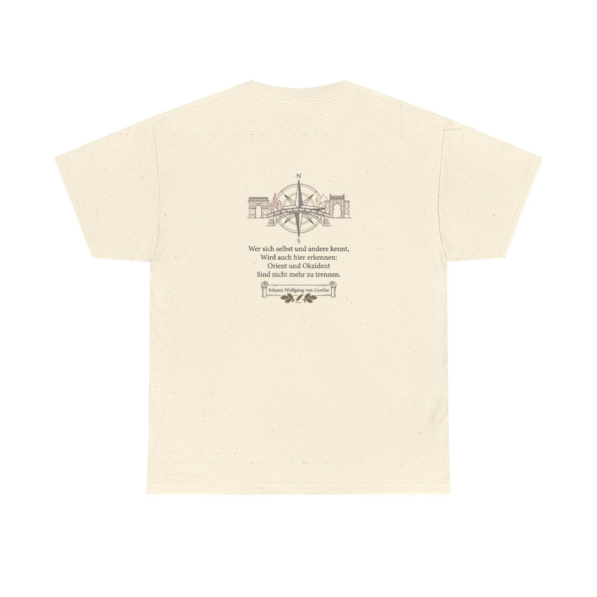 Unisex T-Shirt mit Zitat - Goethe - Orient und Okzident (Druck hinten) – back
