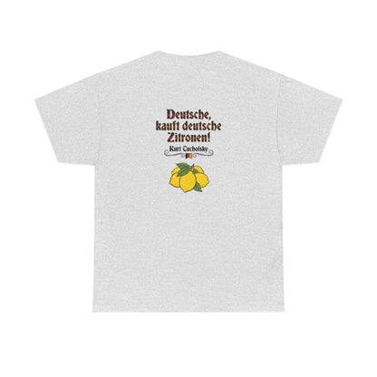 Unisex T-Shirt mit Zitat - Tucholsky - Deutsche Zitronen (Druck hinten) – back