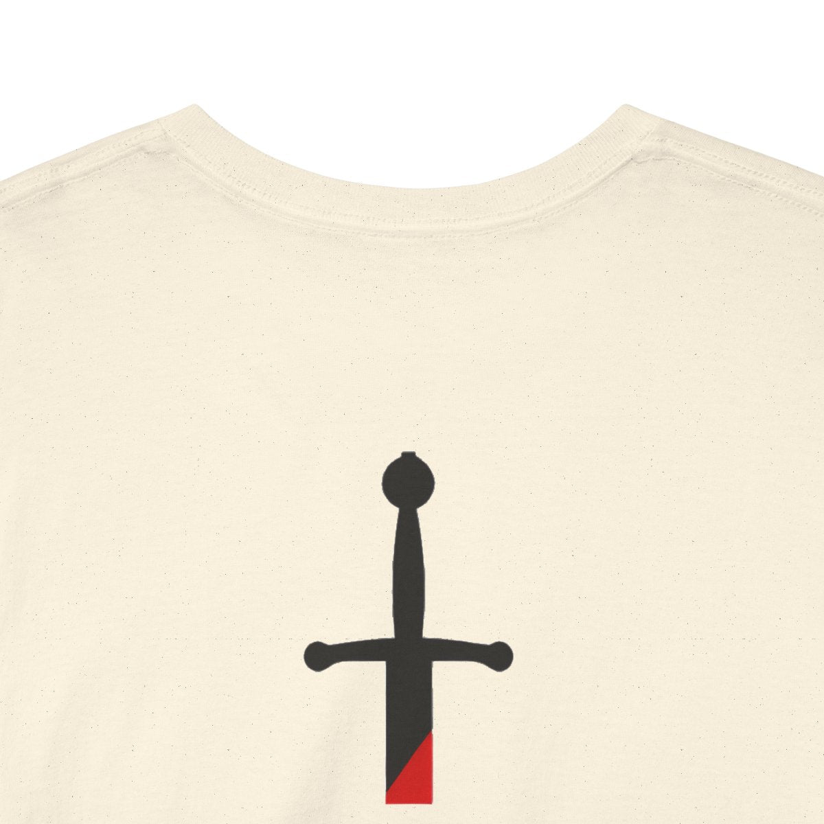 Unisex T-Shirt mit Zitat - Schiller - Vor dem freien Menschen (Druck hinten) – back-collar-closeup