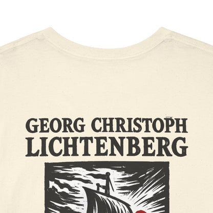 Unisex T-Shirt mit Zitat - Lichtenberg - Der Amerikaner (Druck hinten) – back-collar-closeup