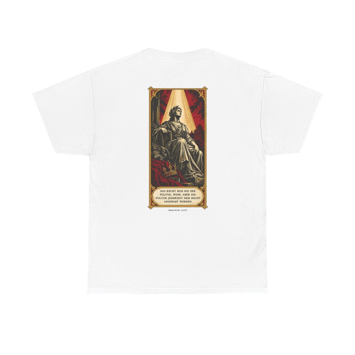 Unisex T-Shirt mit Zitat - Kant - Das Recht muß nie (Druck hinten) – back