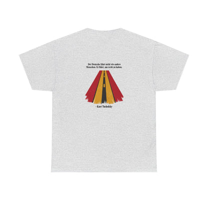 Unisex T-Shirt mit Zitat - Tucholsky - Fährt um recht zu haben (Druck hinten) – back