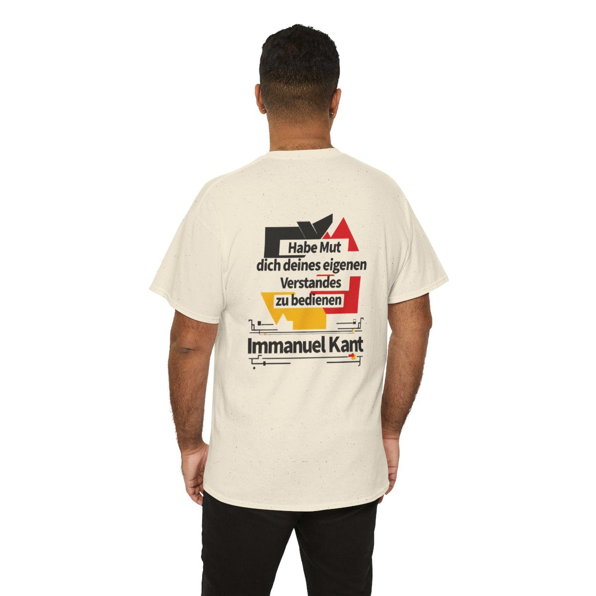 Unisex T-Shirt mit Zitat - Kant - Habe Mut Bauhaus (Druck hinten) – person-6-back
